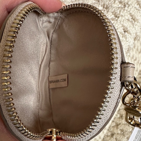 Brahmin Gray Leather Circle Coin Purse - Picture 6 of 9